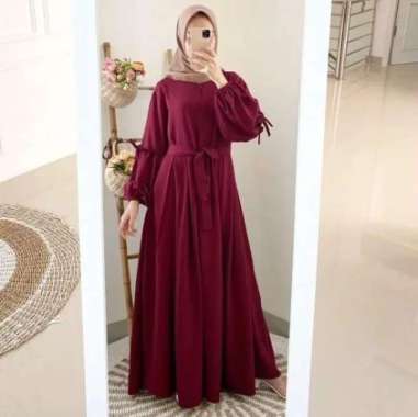 GAMIS SEVA MAXI DRESS BAJU MUSLIM WANITA DRESS TERBARU AESPA MAXI DRES XXL Maroon