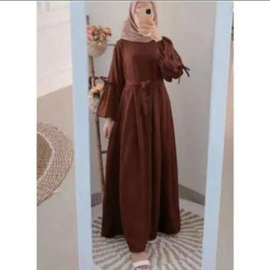 GAMIS SEVA MAXI DRESS BAJU MUSLIM WANITA DRESS TERBARU AESPA MAXI DRES M Coklat