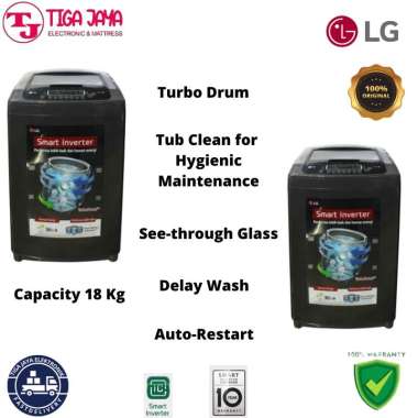 LG T2518VSPB MESIN CUCI TOP LOADING 18 KG MESIN CUCI LG TOP LOADING T2518