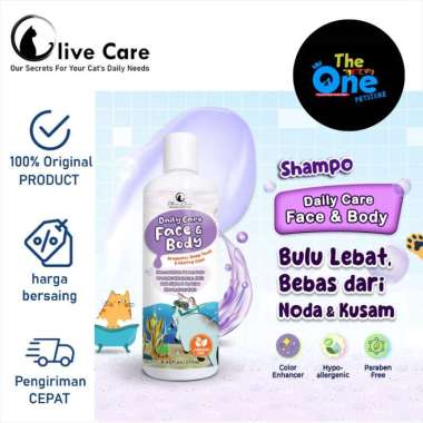Olive Care Shampo Kucing Daily Care FACE & BODY - Cerahkan Warna Bulu 60ml