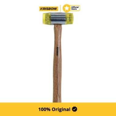 Krisbow Palu Plastik Dengan Handle Kayu 4 Cm - Kuning