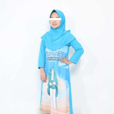 Gamis baju kaos Tokoh Islam Anak Muslimah Khadijah Maryam aisyah murah Multicolor