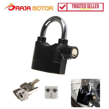 RajaMotor Kunci Gembok Alarm Motor Suara Anti Maling - Hitam