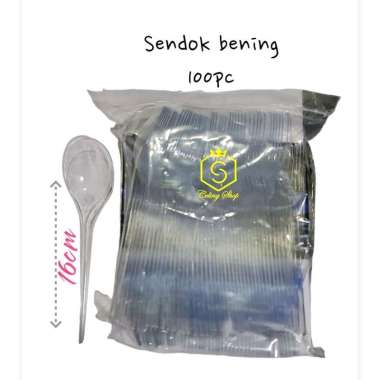Sendok plastik BENING food grade sendok makan panjang isi 100pc