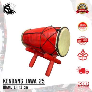 Alat Musik Tradisional Kendang Jawa Ukuran Tinggi 25 CM Gendang Jaranan Kendhang Warna Polos