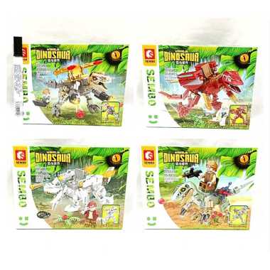 4IN1 SET MAINAN BRICKS BLOCK SEMBO DINOSAUR WORLD ROBOT 4IN1 205039