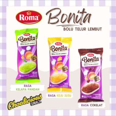 ROMA Bonita Bolu Telur Lembut Kelapa Pandan