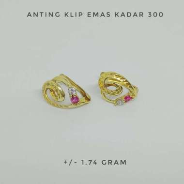 Anting Klip Love UBS Emas Kadar 300 Estimasi Berat 1.74 gram