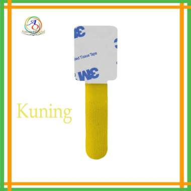 Pengikat Kabel Tape 3M Isi 6 pcs Velcro Perekat Clip Cable Double Tape Perapi Kabel Organizer Kuning