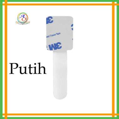 Pengikat Kabel Tape 3M Isi 6 pcs Velcro Perekat Clip Cable Double Tape Perapi Kabel Organizer Putih