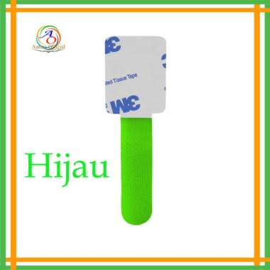Pengikat Kabel Tape 3M Isi 6 pcs Velcro Perekat Clip Cable Double Tape Perapi Kabel Organizer Hijau