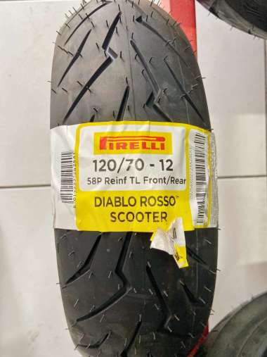Ban Motor Scopy / Fino Pirelli Diablo Rosso Scooter 120/70-12 Tubeless