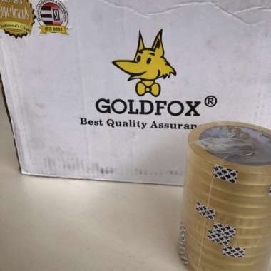 (1 dus) selotip GoldFox 65 meter 24mm