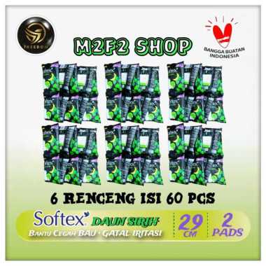Softex Daun Sirih Pembalut Sachet Isi 2 Pads Wing - 29 cm (Kemasan 6 Renceng)