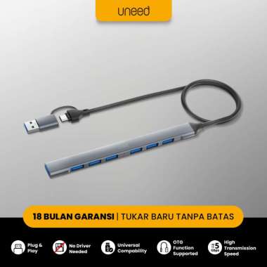 UNEED USB Hub USB A - Type C to 7 Port USB A 3.0 5Gbps – UUH107CA