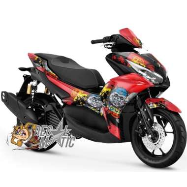 Decal Sticker Variasi Full body Old - New Aerox 155 Panda Zombie OLD AEROX Merah