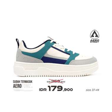 Aerostreet 37-44 Brooklyn Natural Biru Navy - Sepatu Sneakers Casual Sport 42