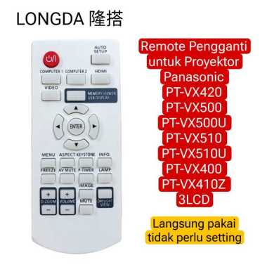 Remote Pengganti untuk Proyektor Video LCD Panasonic PT-LW312