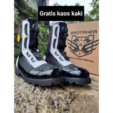 BROTRHER SEPATU PDL TALI PUTAR KULIT KILAP JARING TAWON PROVOS POLRI 40 Provos Polri RADIAL