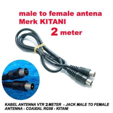 Kabel Antena VTR 2 Meter - Jack Male to Female RG58 kitani jumper
