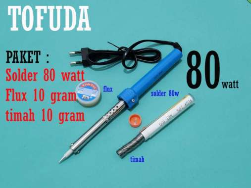 Paket solder listrik 80w tofuda ( solder 80w + timah + flux ) 80 watt
