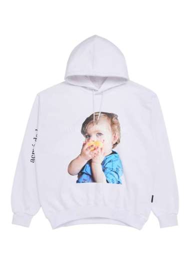 [ADLV] Acmedelavie Baby Face Pear-Eating Baby Hoodie White 2