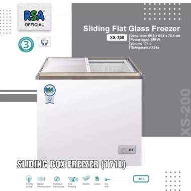 RSA BOX FREEZER SLIDING XS-200 171LITER KOTACIREBON Multicolor