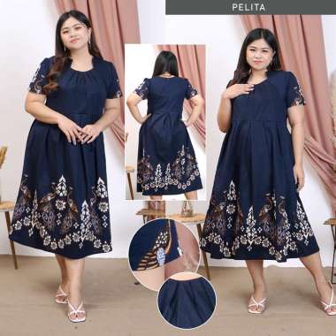 Evercloth Pelita Dress Batik Wanita Terusan Batik Couple Modern Kebaya Couple Set Seragam Family XXL