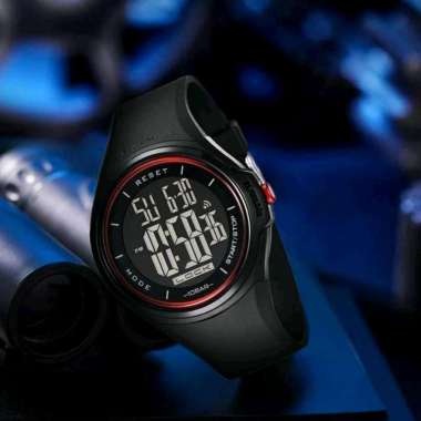 Jam Tangan Digital Dziner 8281 Strap Tali Rubber, Produk Original Hitam List Merah