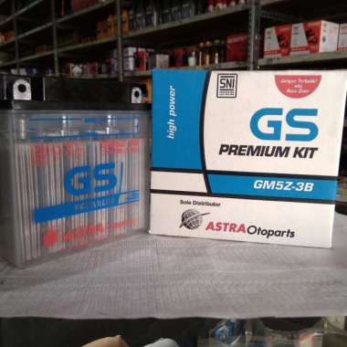 Aki Motor Merk GS Astra Aki basah GM5Z-3B ASLI Bebek Supra Mio Sporty Multicolor