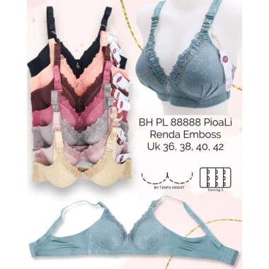 (1pcs) bh dewasa bra wanita perempuan PIAOLI PL 88888 busa tanpa kawat kancing 3 42 Random