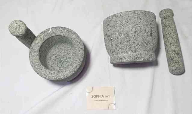 LUMPANG SET BATU ASLI 16CM 14CM TUMBUKAN ALU MORTAR PESTLE PENUMBUK LESUNG DEPLOKAN 14CM
