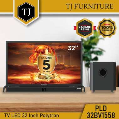 Polytron TV Digital LED TV Cinemax Soundbar Subwoofer 32″ PLD 32BV1558 / TV 32 Inch PLD 32 BV 1558