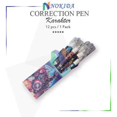 Nokida Penghapus pulpen Karakter Kartun Super Hero No. 860 / Correction Pen Tipex Tip Ex Tipe X Cair