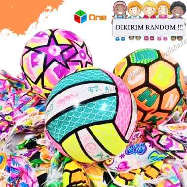 Mainan bola led bola karet ada lampu warna warni
