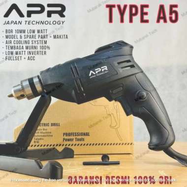 Mesin Bor Tangan Listrik APR A5 10mm 250Watt Variable Speed APR Bor A5