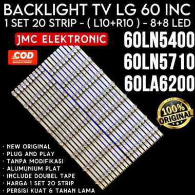 Backlight Tv LG 60LN5400 60LN5700 60LA6200 60LN Lampu Led 60 inch Multicolor