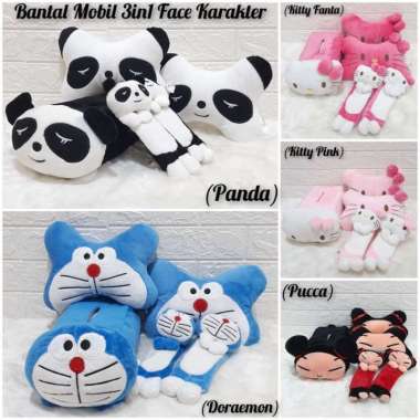 BANTAL MOBIL 3IN1 FACE KARAKTER 2in1 Doraemon