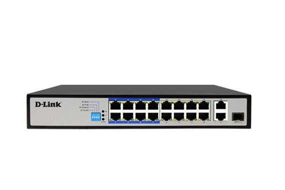 DLINK DES-F1018P-E 18-Port PoE Switch with 16 PoE Ports 2 Uplink Ports