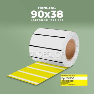 Label Harga Rak Gondola 90x38mm 90 x 38 Stiker Hangtag 90x38 mm Kuning