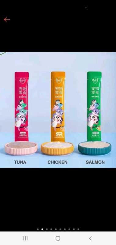 CHANWONG CAT FOOD CREAMY TREATS 16 GRM CEMILAN KUCING TUNA MERAH