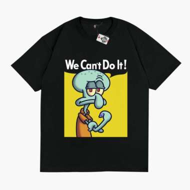 KRMK Kaos T Shirt KOPI COFFEE TIME SQUIDWARD SPONGEBOB Kaos Distro V2 HITAM XL