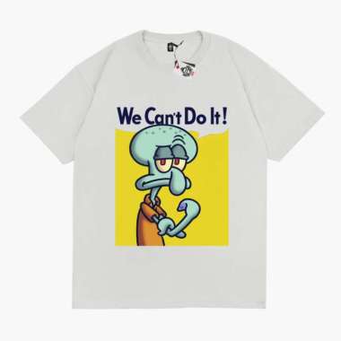 KRMK Kaos T Shirt KOPI COFFEE TIME SQUIDWARD SPONGEBOB Kaos Distro V2 PUTIH XL