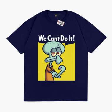 KRMK Kaos T Shirt KOPI COFFEE TIME SQUIDWARD SPONGEBOB Kaos Distro V2 NAVY XL