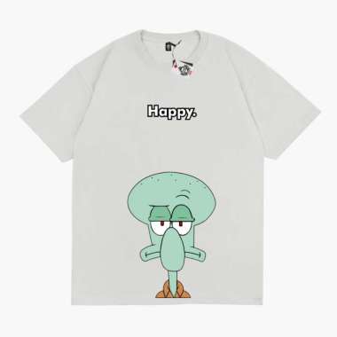 KRMK Kaos T Shirt KOPI COFFEE TIME SQUIDWARD SPONGEBOB Kaos Distro V3 PUTIH XL