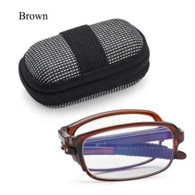 Kacamata Baca Lipat Reading Glasses Anti Radiasi Lensa Blue Light BLB7 +175 Cokelat