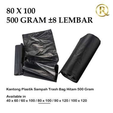 Kantong Plastik Sampah Trash Bag Hitam 500 Gram 80 X 100