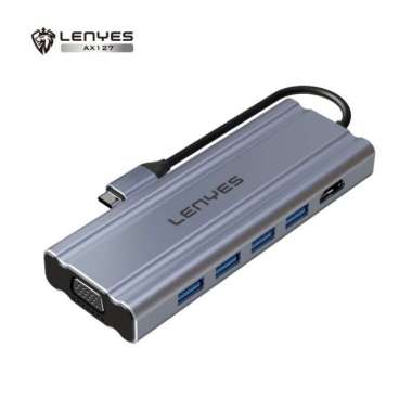 Lenyes AX127 converter adapter otg type c to usb vga hdmi sd card rj45