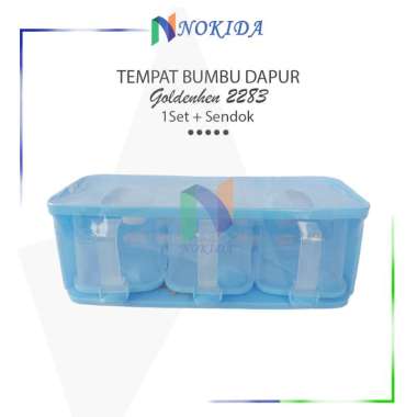 Nokida Wadah Tempat Bumbu Plastik Golden Hen [1 Set] / Toples Garam Gula Merica 2 3 4 Susun 3 Susun
