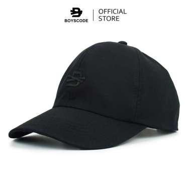 BOYSCODE Topi Baseball Polo Cap Basic Distro Pria Wanita BIG LOGO Hitam Fullblack / Topi Baseball Go